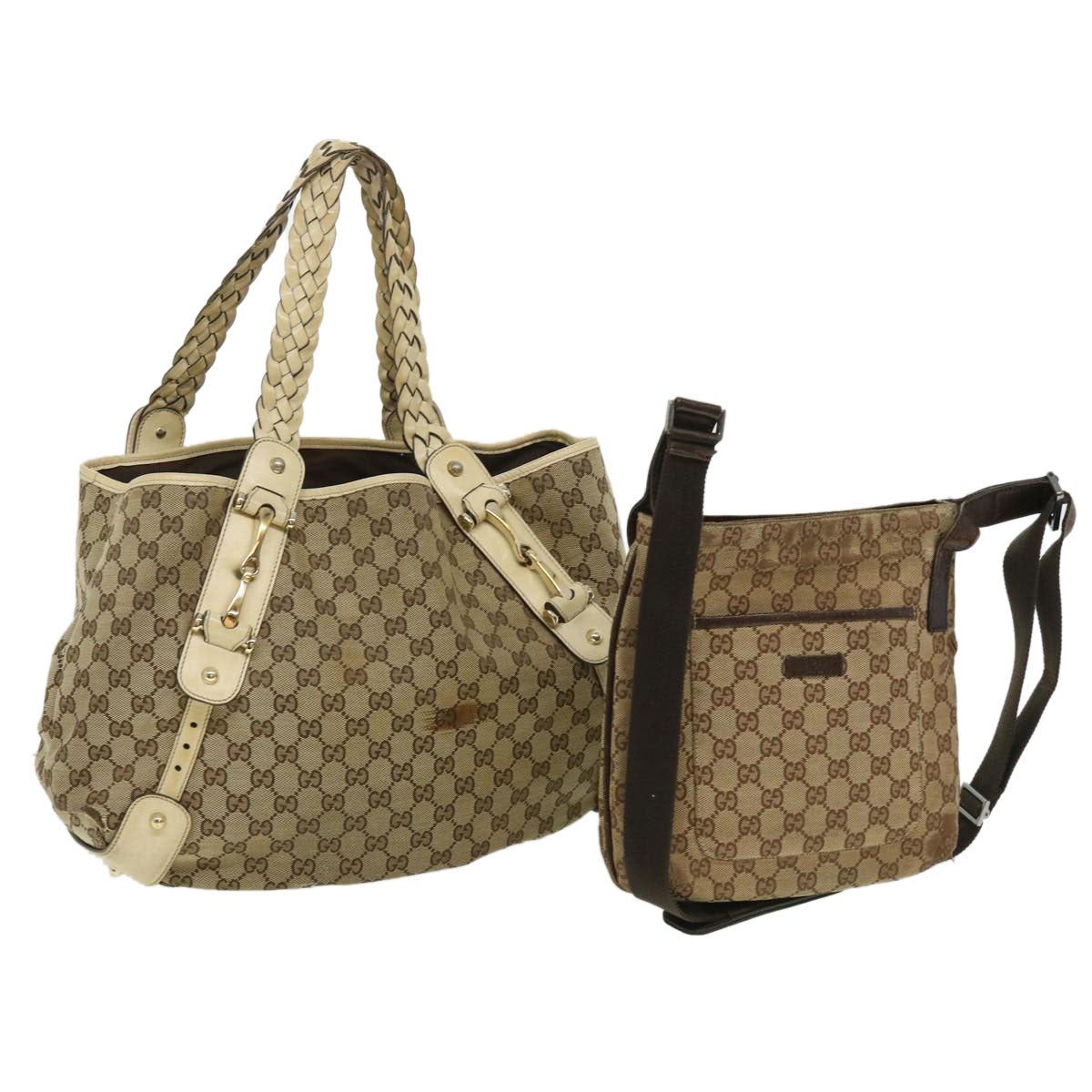 GUCCI GG Canvas Shoulder Bag 2Set Beige yt920