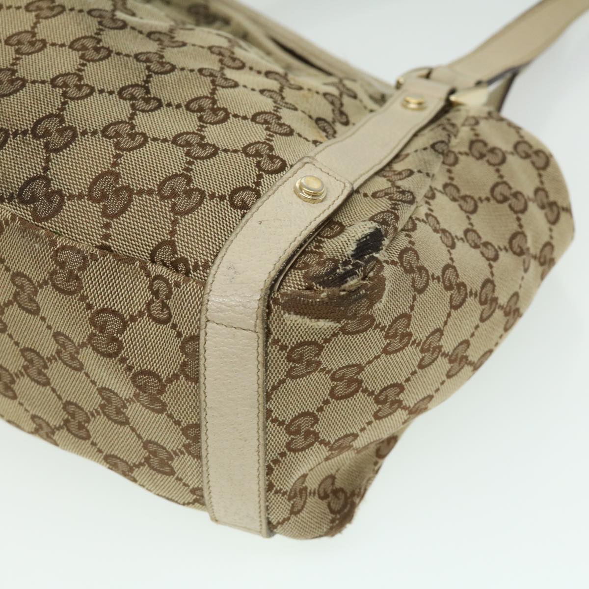 GUCCI GG Canvas Shoulder Bag Beige 130736 yt927