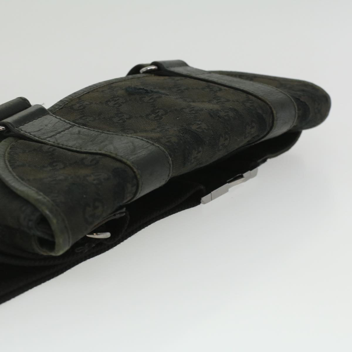 GUCCI GG Canvas Waist Bag Black 145851 200905 yt968