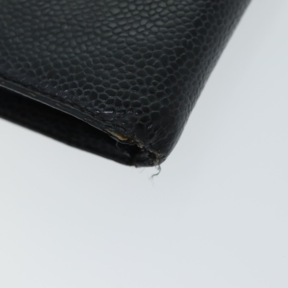 CHANEL COCO Mark Wallet Caviar Skin Black CC yt993