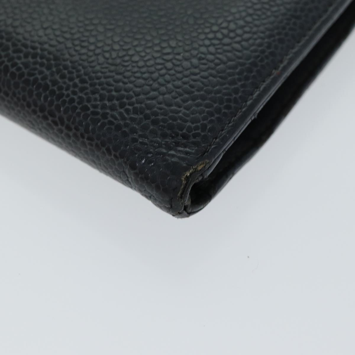 CHANEL COCO Mark Wallet Caviar Skin Black CC yt993