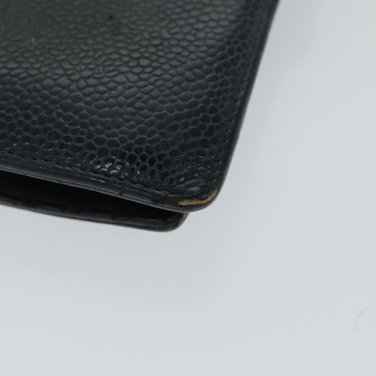 CHANEL COCO Mark Wallet Caviar Skin Black CC yt993
