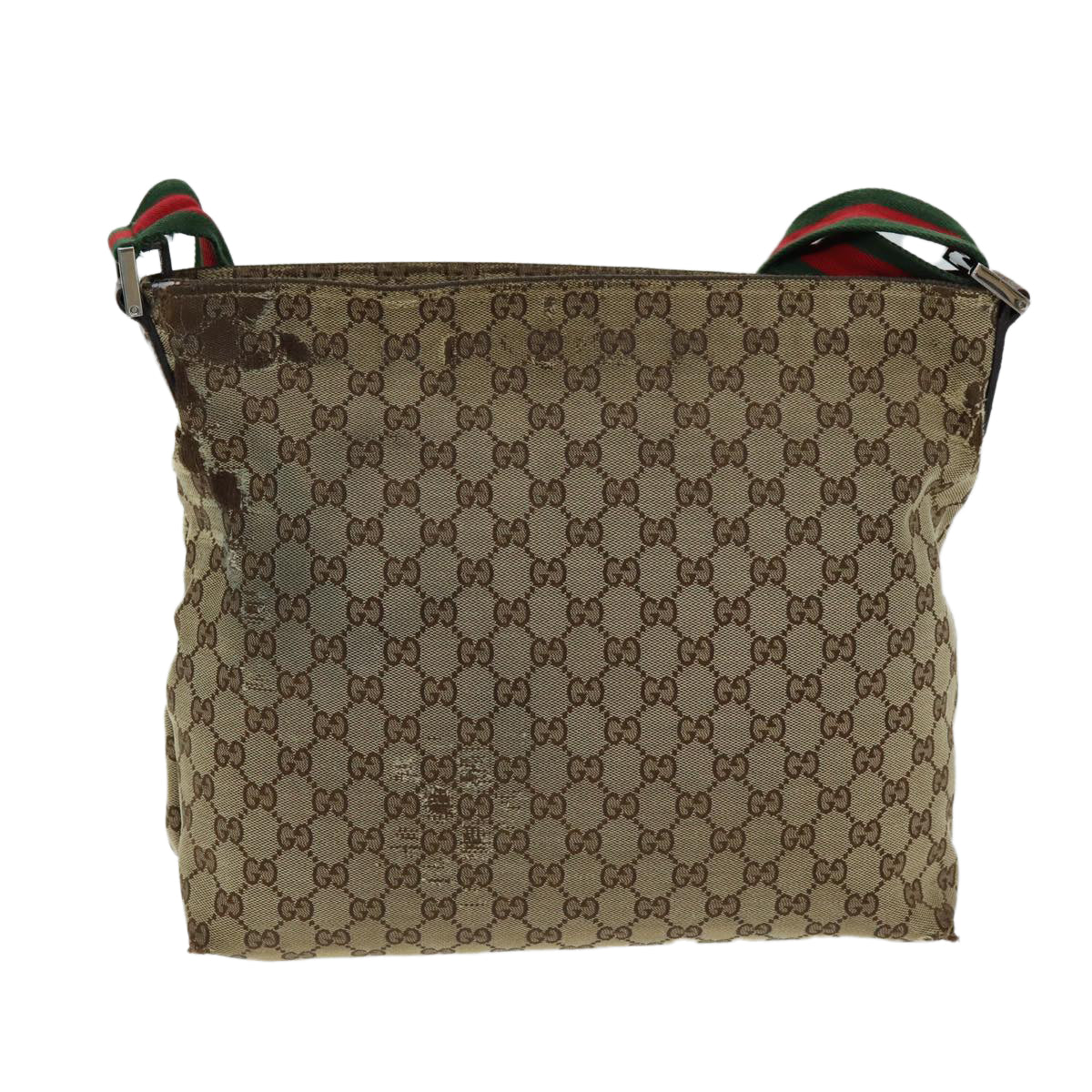 GUCCI Web Sherry Line GG Canvas Shoulder Bag Red Beige Green 189751 yt998