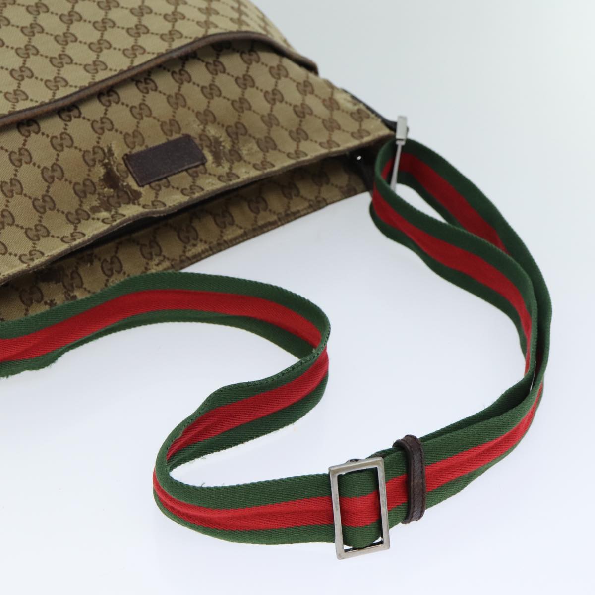 GUCCI Web Sherry Line GG Canvas Shoulder Bag Red Beige Green 189751 yt998